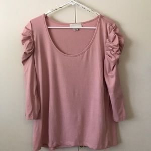 Pink Top with Raffle on shoulder💙